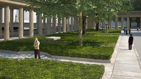 Green spaces in the Colonnade Courtyard (visualization)