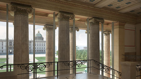 View from the Altes Museum to the Humboldt-Forum (visualization)