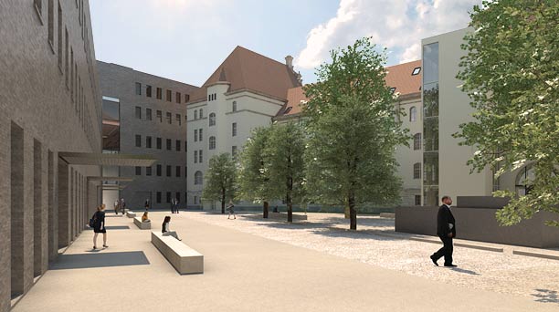 Courtyard of the Archäologisches Zentrum (visualization)