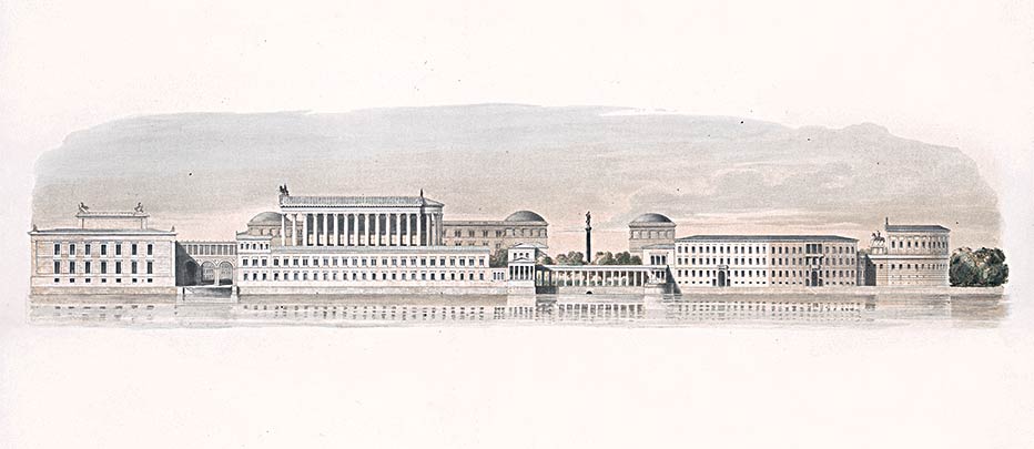 Ausschnitt aus der Gesamtplanung der Museumsinsel von Friedrich August Stüler (1841) (Zeichnung)
