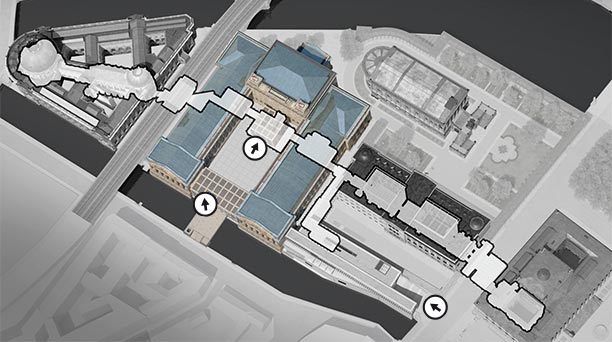Entrances to the Museum of Islamic Art and the Archaeological Promenade (visualization)
